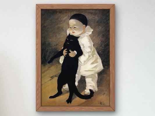 Pierrot and the Cat by Théophile Steinlen, 1889, Art Nouveau and Belle Époque, fine art print