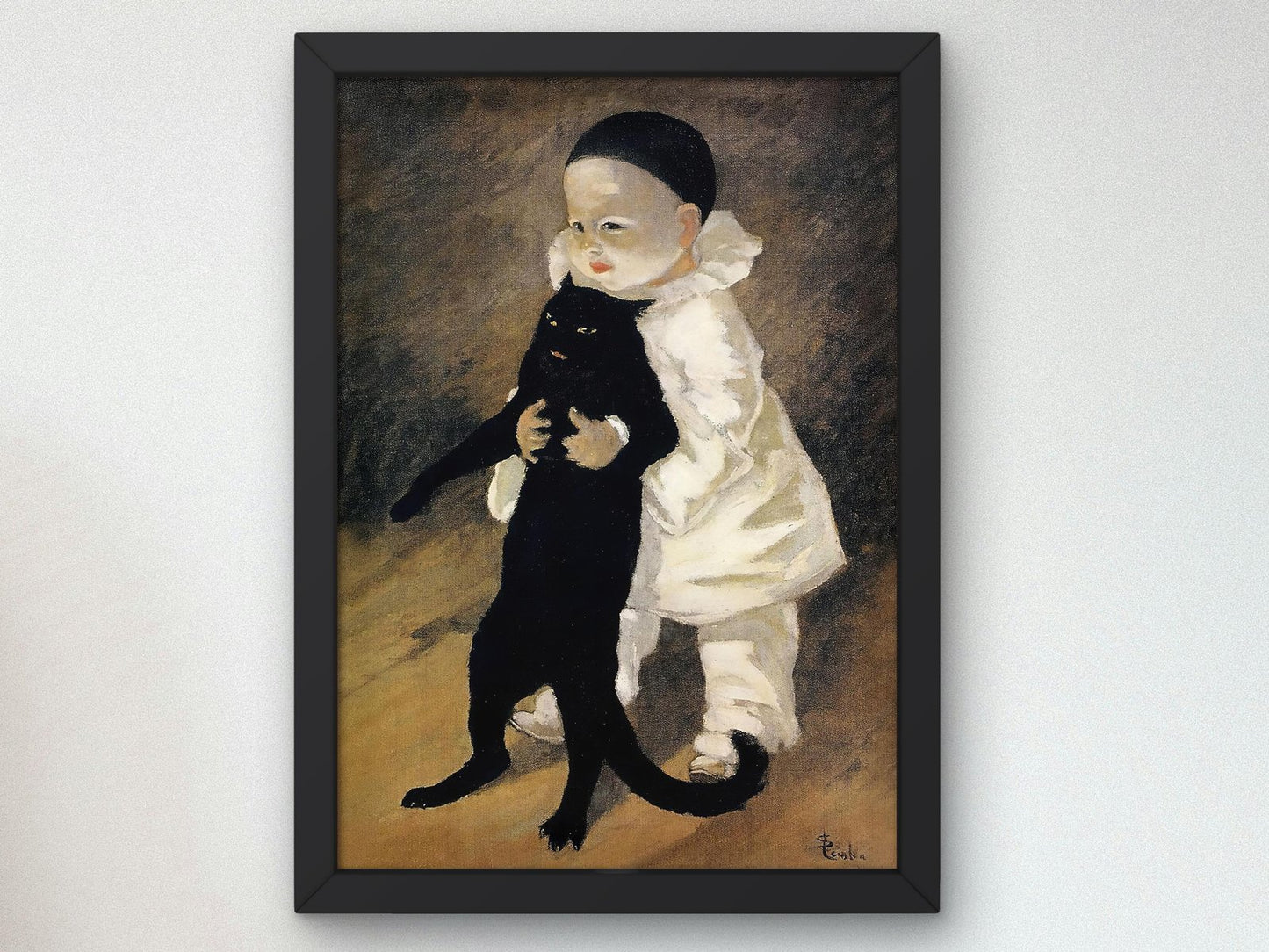 Pierrot and the Cat by Théophile Steinlen, 1889, Art Nouveau and Belle Époque, fine art print