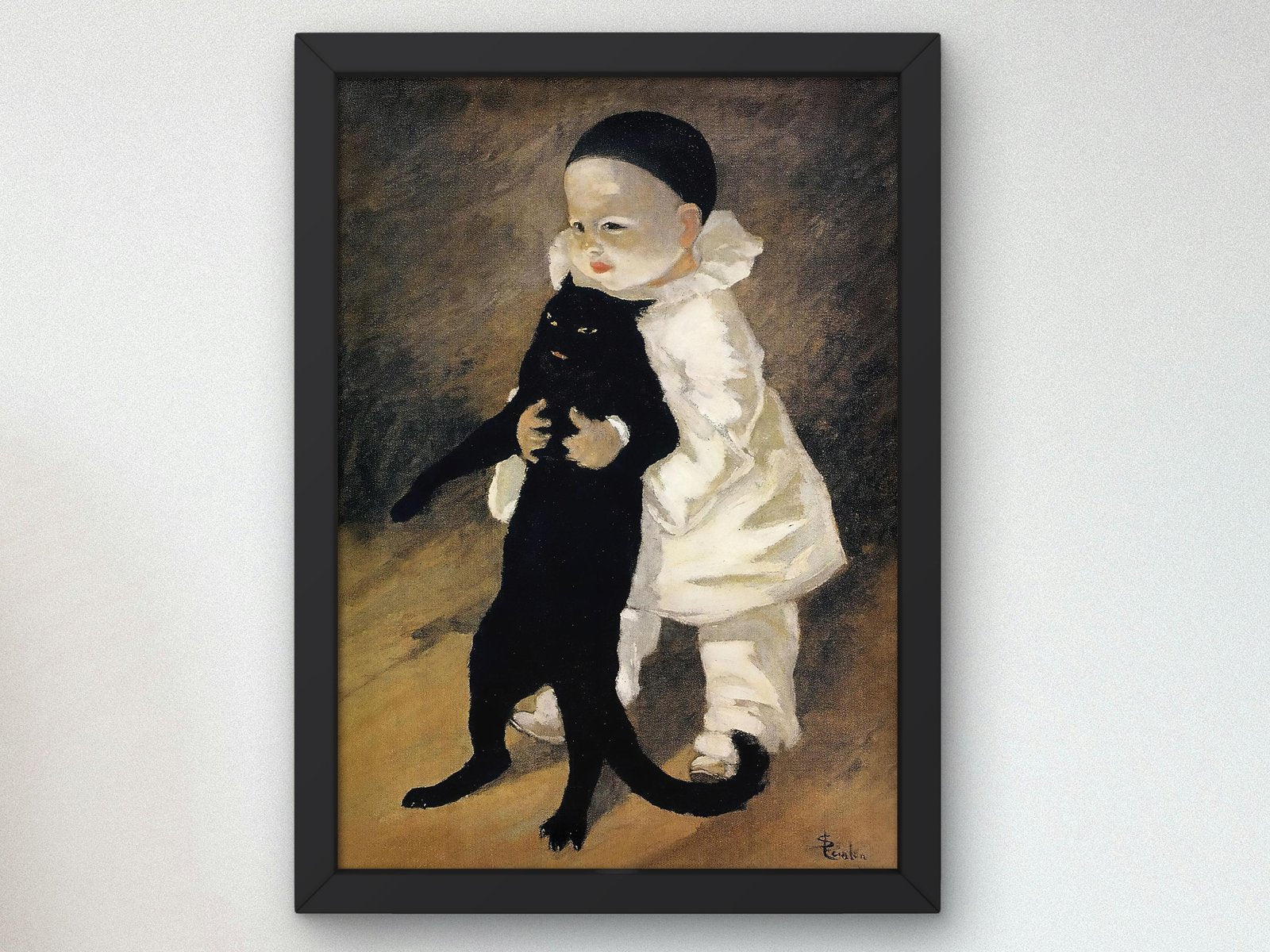 Pierrot and the Cat by Théophile Steinlen, 1889, Art Nouveau and Belle Époque, fine art print