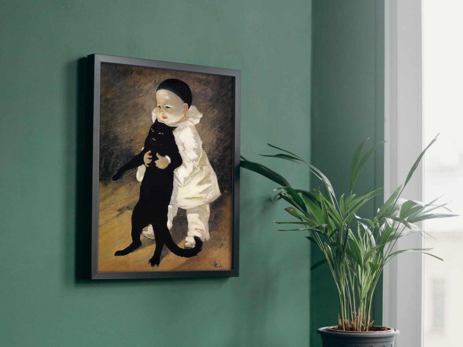 Pierrot and the Cat by Théophile Steinlen, 1889, Art Nouveau and Belle Époque, fine art print