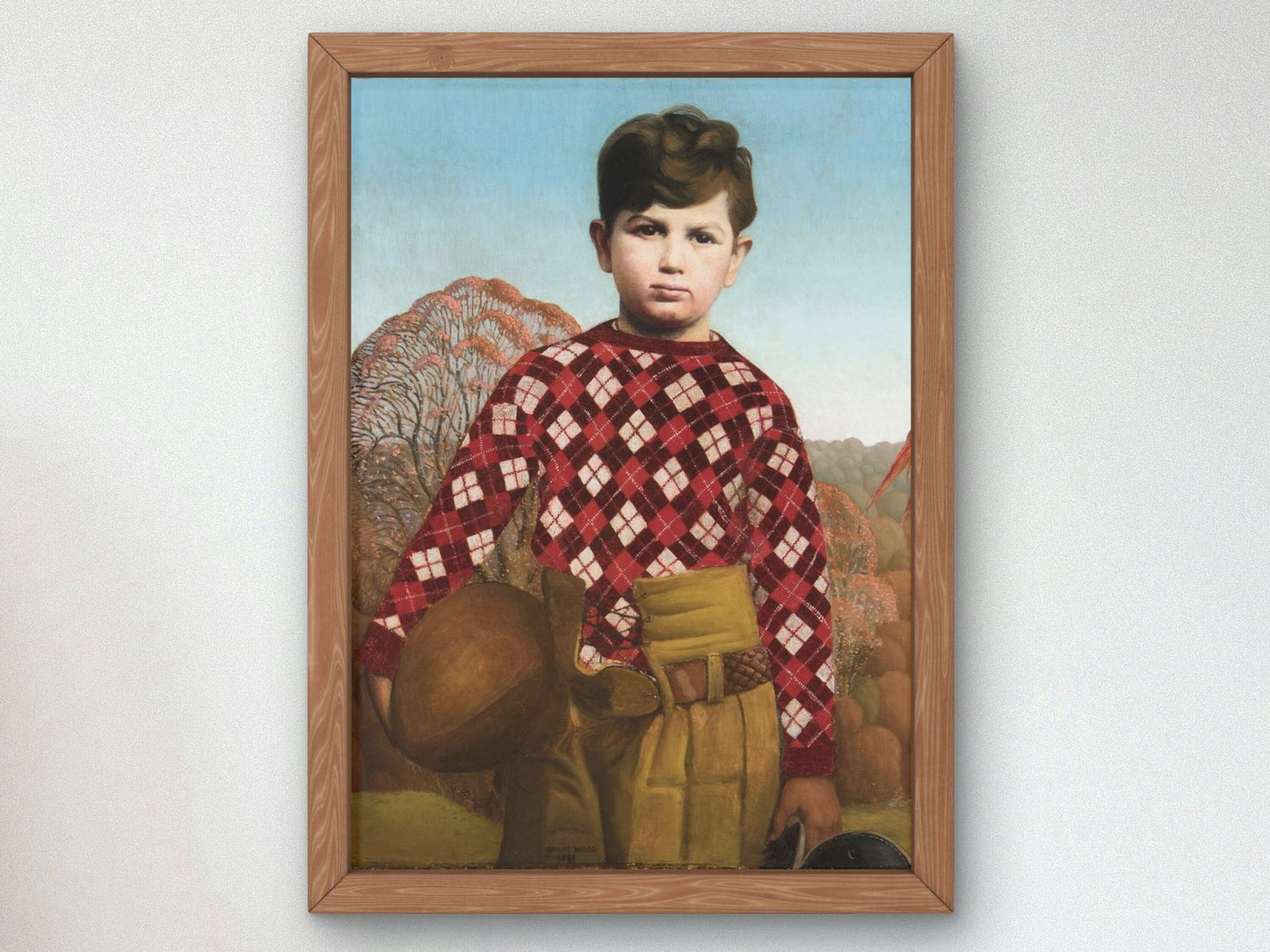 Plaid Sweater by Grant Wood, 1931, Art Deco and American Modernism, fine art print