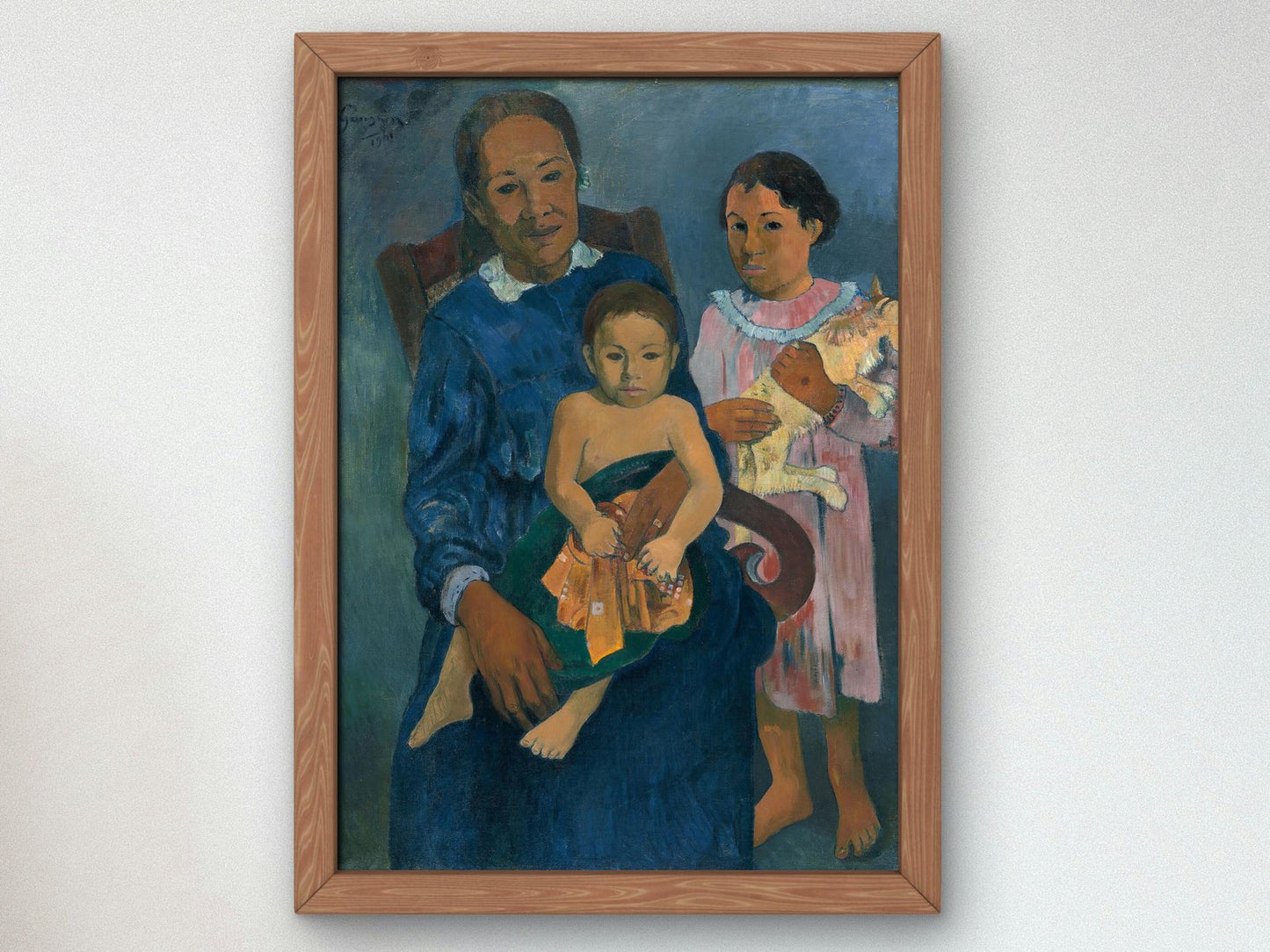Polynesian Woman with Children by Paul Gauguin, 1901, Post-Impressionism, fine art print