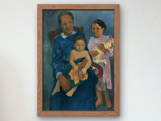 Polynesian Woman with Children by Paul Gauguin, 1901, Post-Impressionism, fine art print