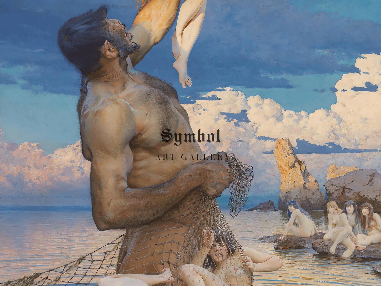 Polyphemus Fish Catch by Max Pietschmann, 1892, Romanticism and Classical Landscapes, fine art print
