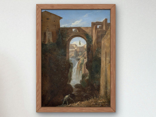 Ponte San Rocco and Waterfalls, Tivoli by François Marius Granet, ca. 1815, Romanticism, fine art print