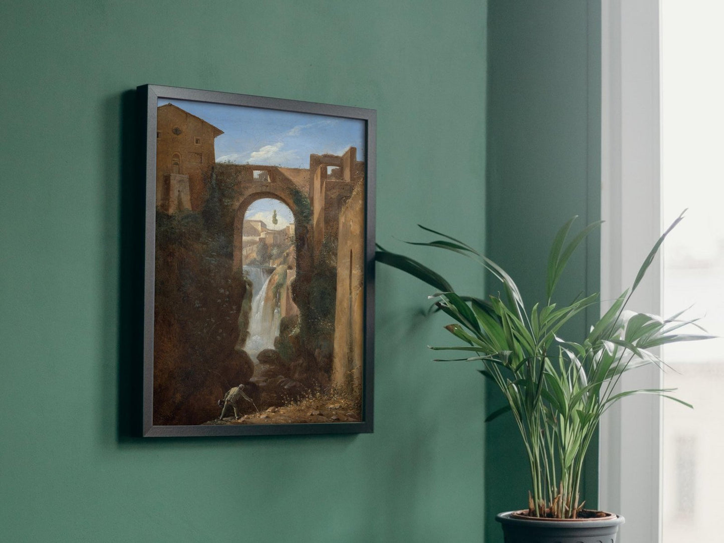 Ponte San Rocco and Waterfalls, Tivoli by François Marius Granet, ca. 1815, Romanticism, fine art print