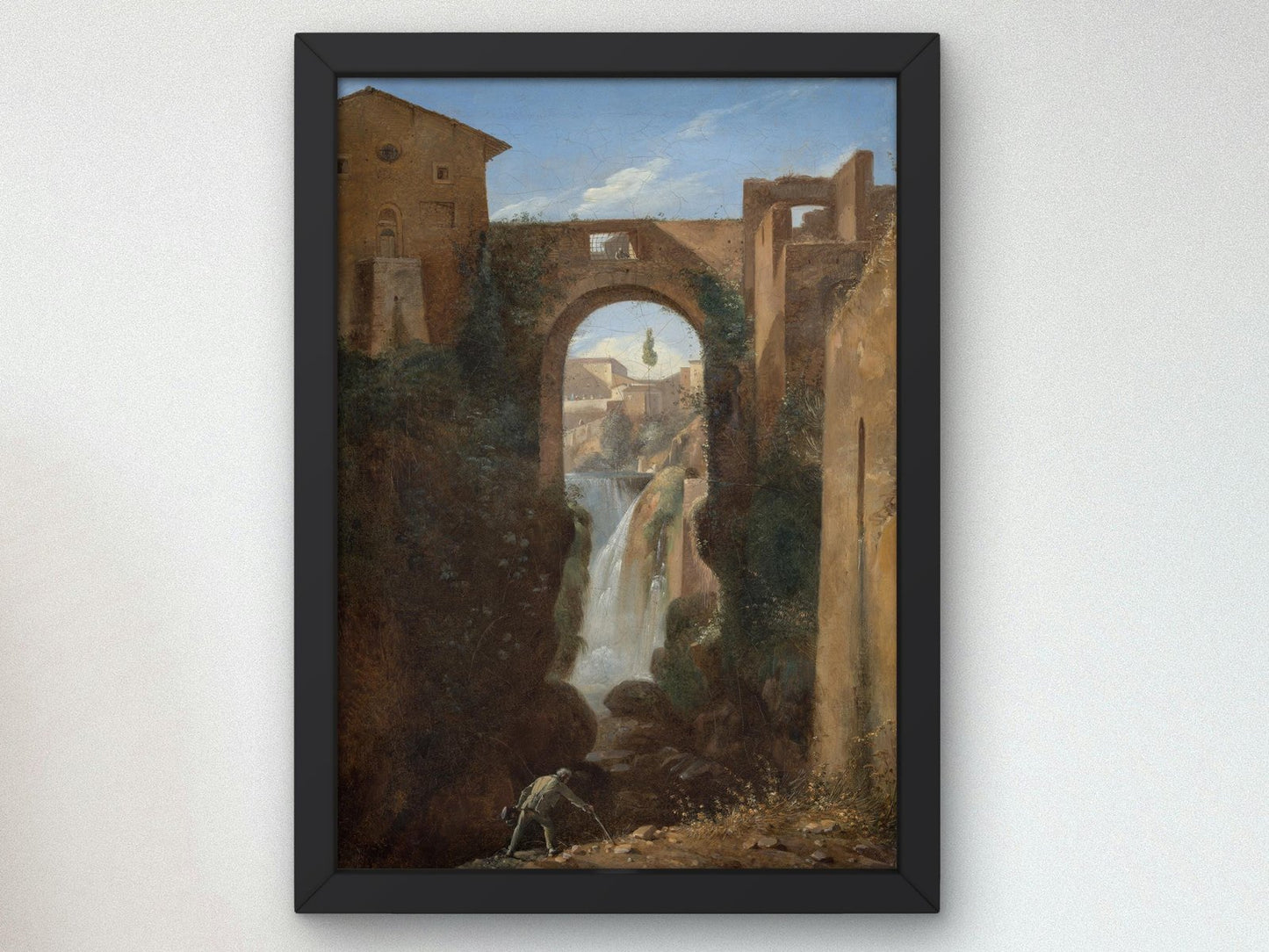 Ponte San Rocco and Waterfalls, Tivoli by François Marius Granet, ca. 1815, Romanticism, fine art print