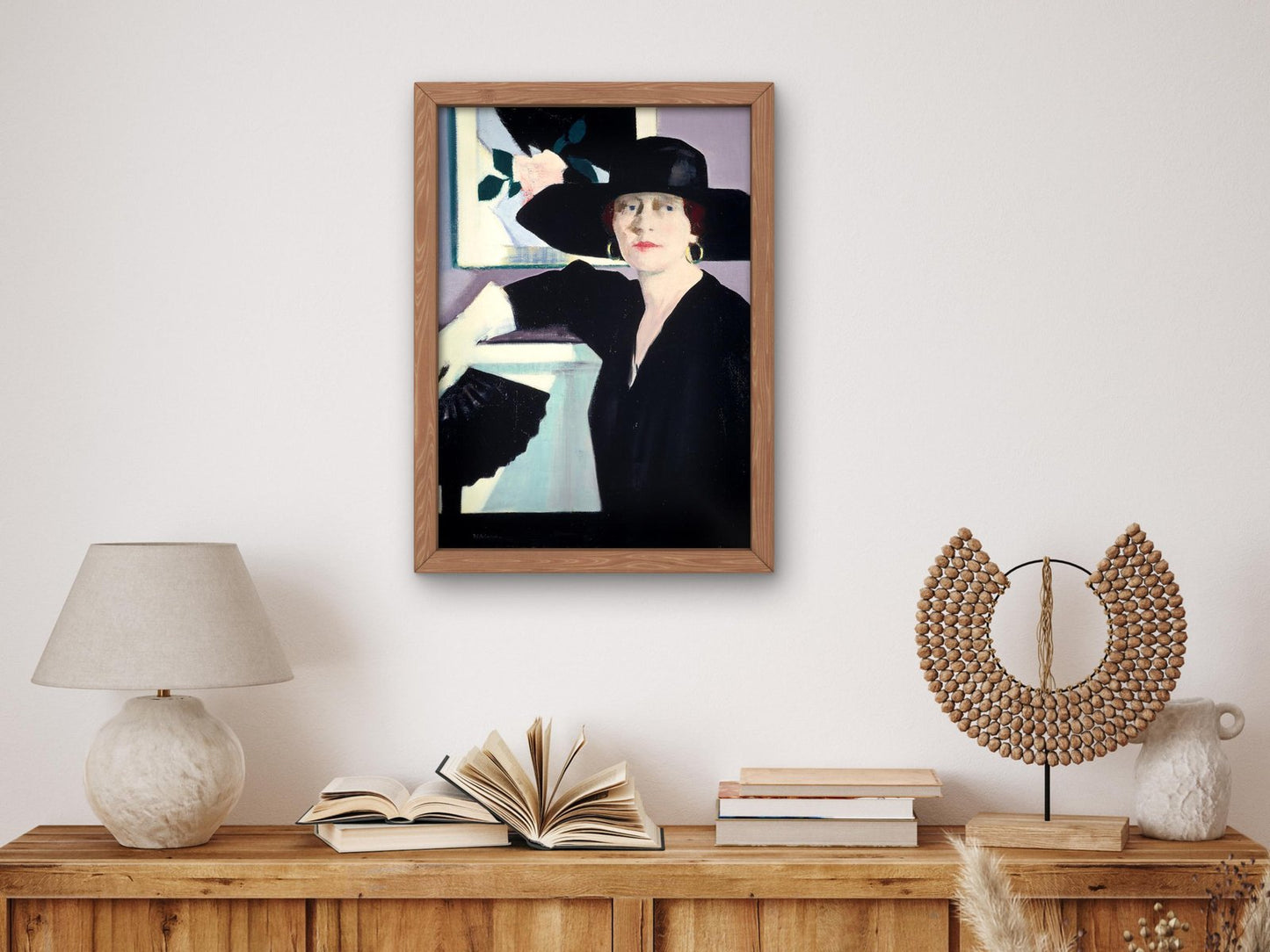Portrait of a Lady in Black by Francis Cadell, 1921, Art Deco and American Modernism, fine art print