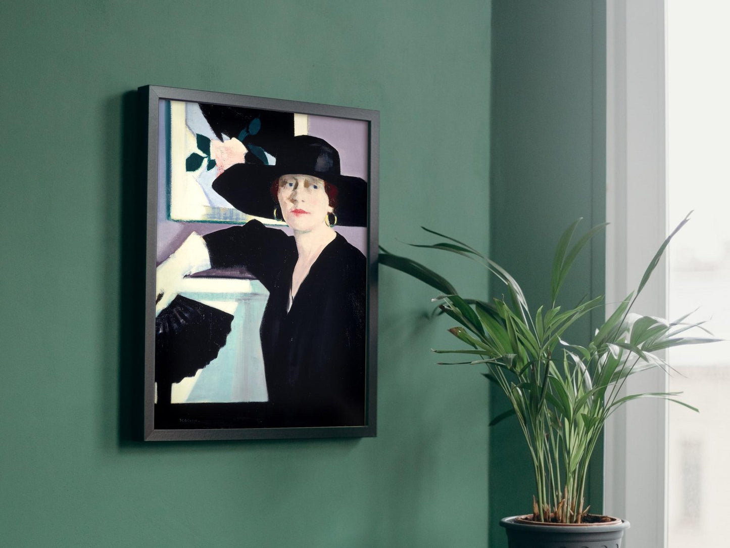 Portrait of a Lady in Black by Francis Cadell, 1921, Art Deco and American Modernism, fine art print