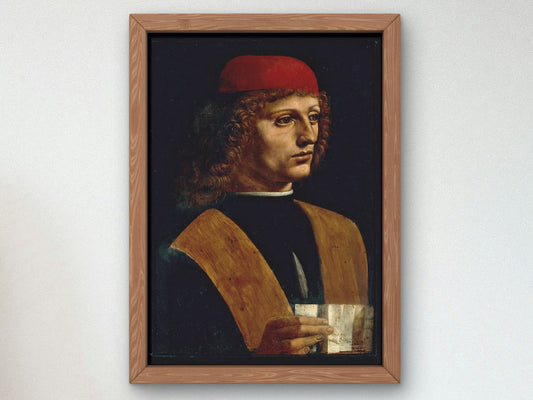 Portrait of a Musician by Leonardo da Vinci, 1485, Renaissance, fine art print