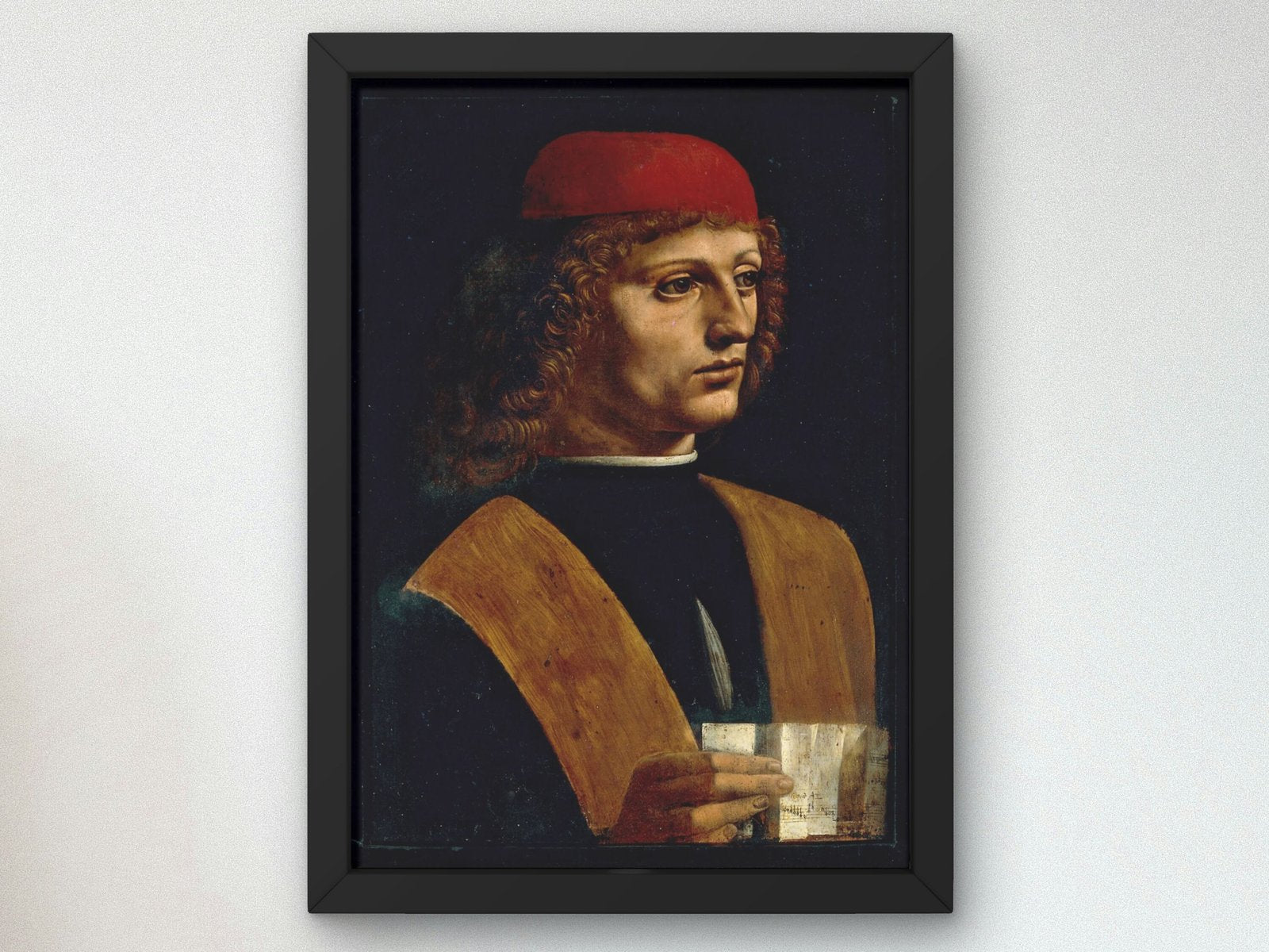 Portrait of a Musician by Leonardo da Vinci, 1485, Renaissance, fine art print