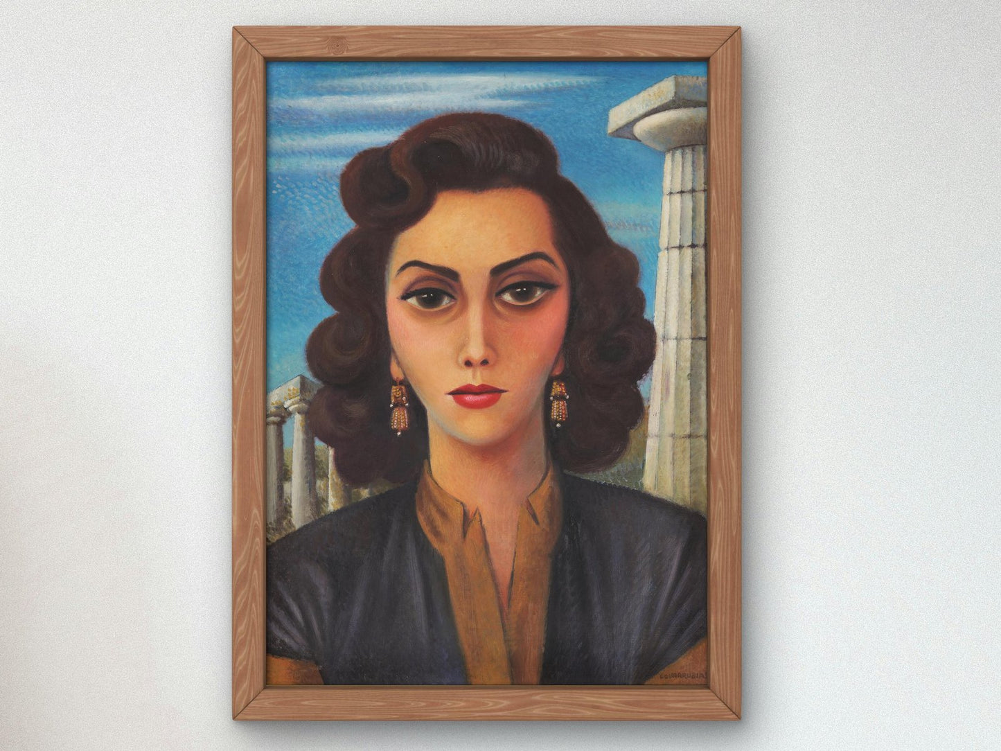 Portrait of Alegra Misrachi by Miguel Covarrubias, 1953, Art Deco and American Modernism, fine art print