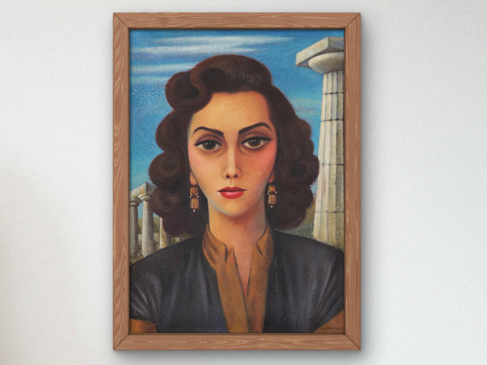 Portrait of Alegra Misrachi by Miguel Covarrubias, 1953, Art Deco and American Modernism, fine art print