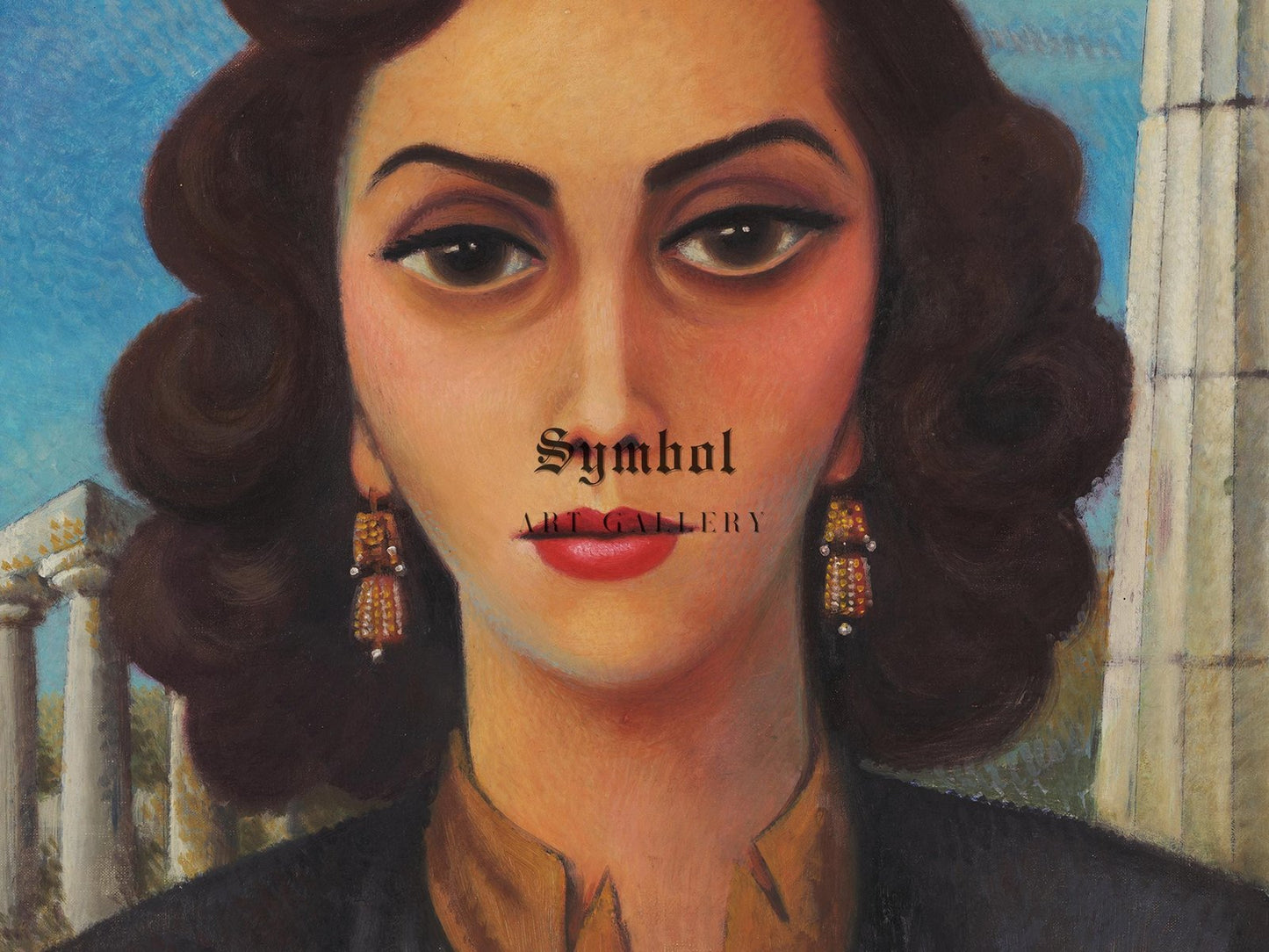 Portrait of Alegra Misrachi by Miguel Covarrubias, 1953, Art Deco and American Modernism, fine art print