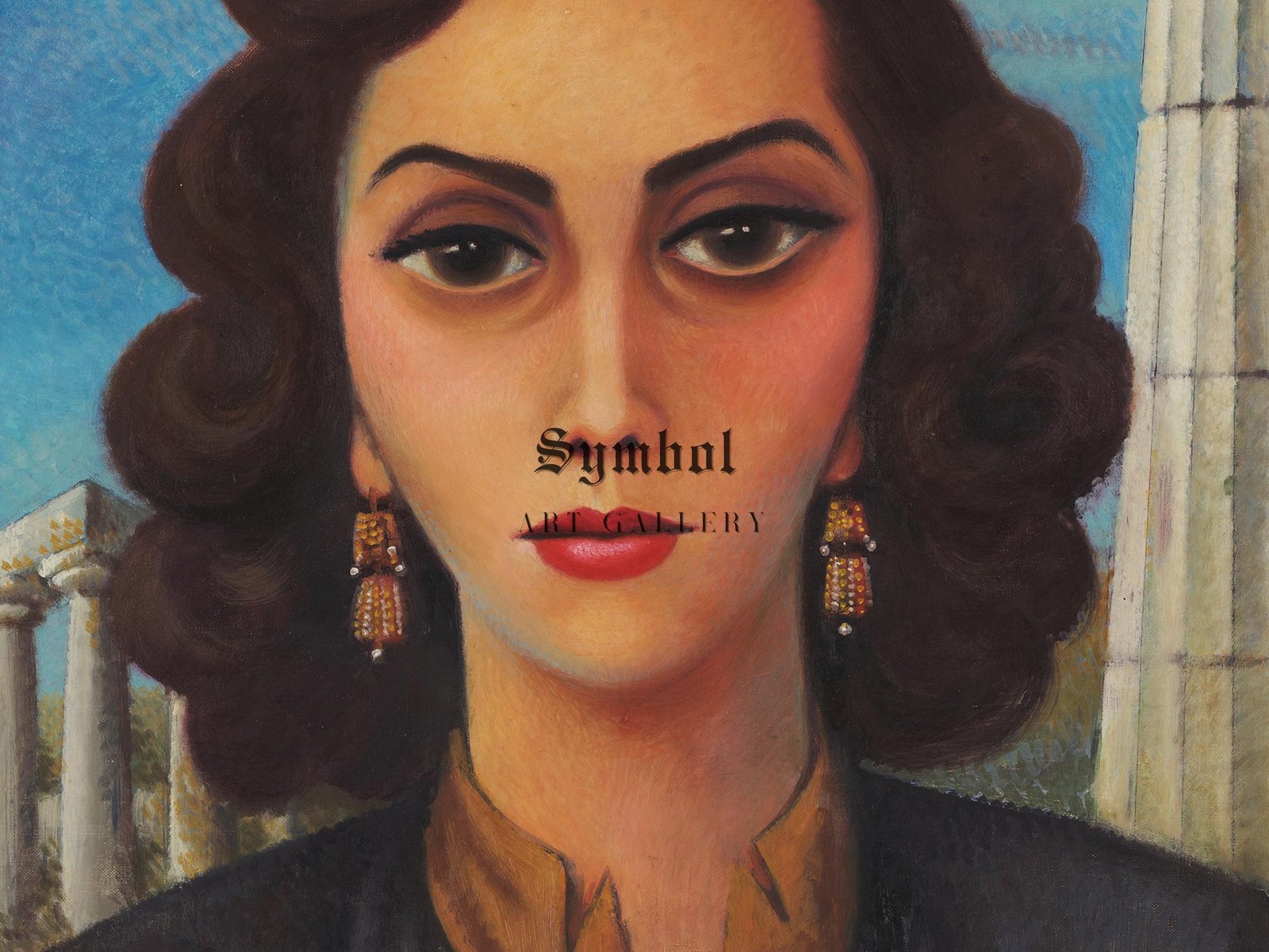 Portrait of Alegra Misrachi by Miguel Covarrubias, 1953, Art Deco and American Modernism, fine art print