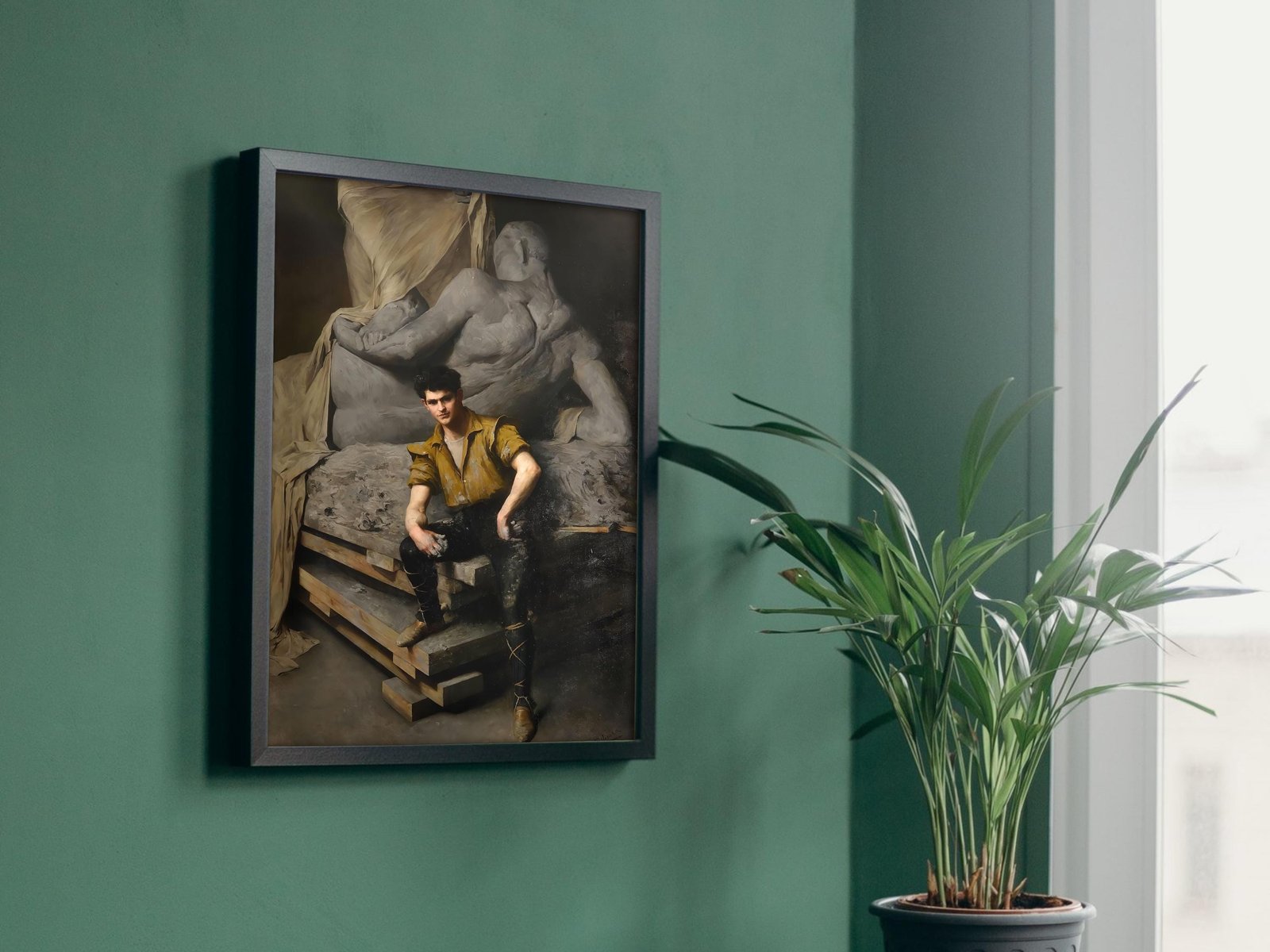 Portrait of Sculptor George Grey Barnard in His Atelier by Anna Bilińska-Bohdanowicz, 1890, Realism and Naturalism, fine art print