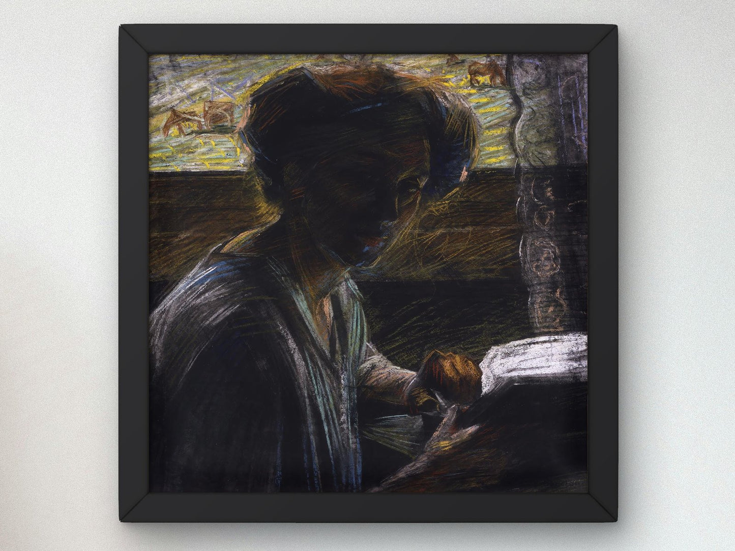 Portrait of the Artist's Sister Reading by Umberto Boccioni, 1909, Futurism and Constructivism, fine art print