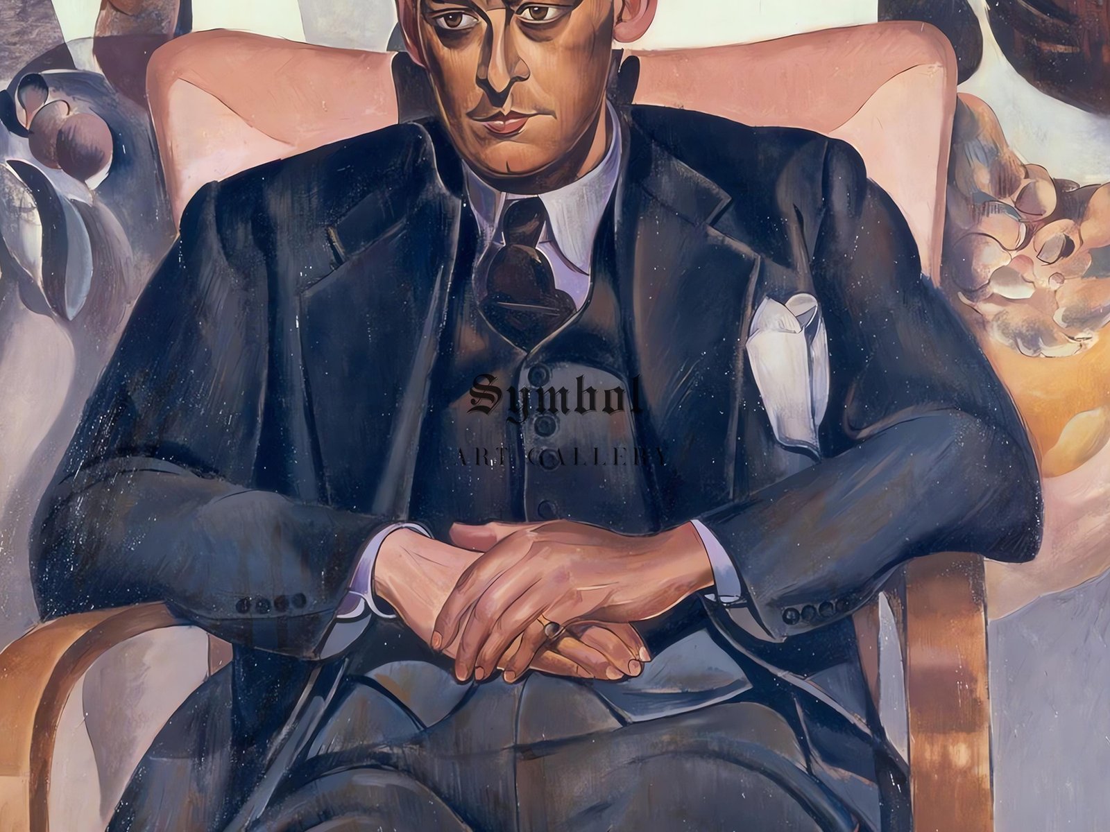 Portrait of T.S. Eliot by Wyndham Lewis, 1938, Art Deco and American Modernism, fine art print