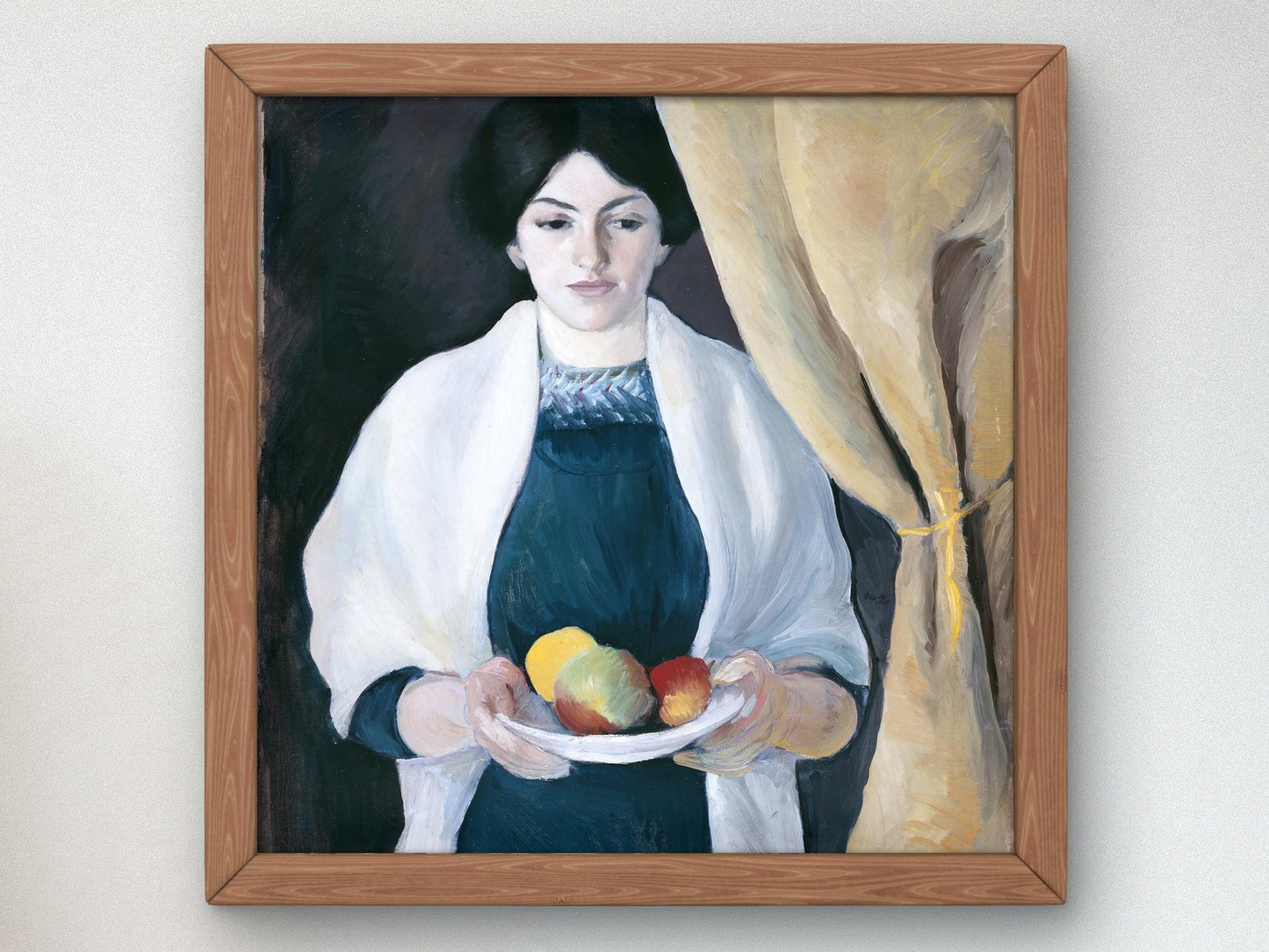Portrait with Apples by August Macke, 1909, Expressionism and Fauvism, fine art print
