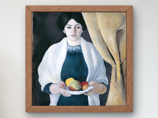 Portrait with Apples by August Macke, 1909, Expressionism and Fauvism, fine art print