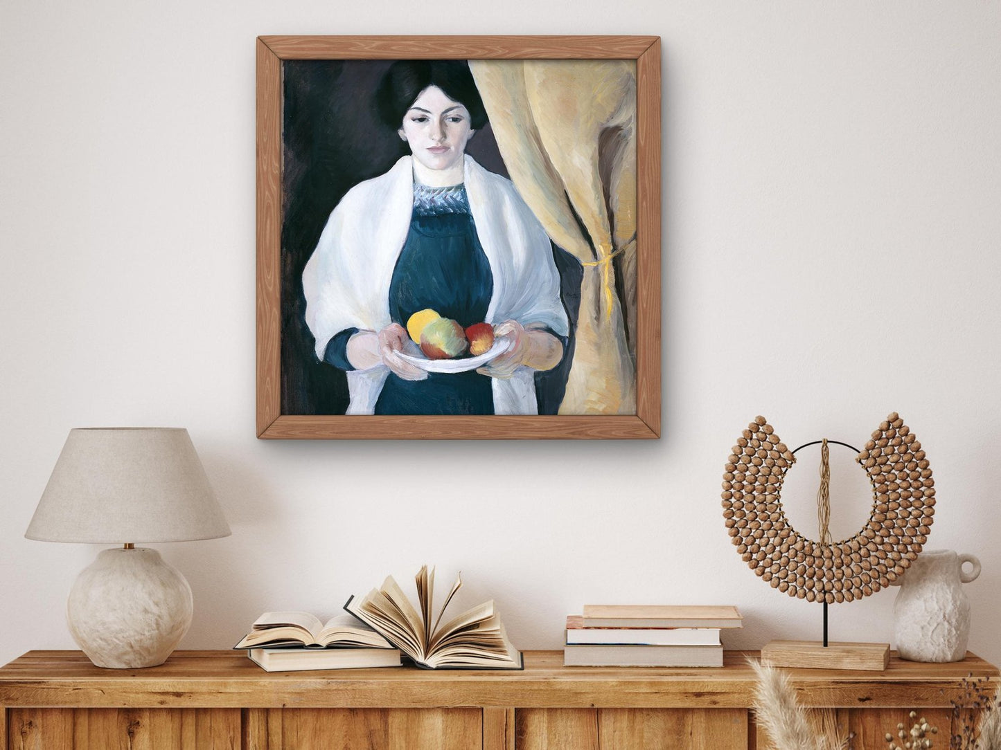 Portrait with Apples by August Macke, 1909, Expressionism and Fauvism, fine art print
