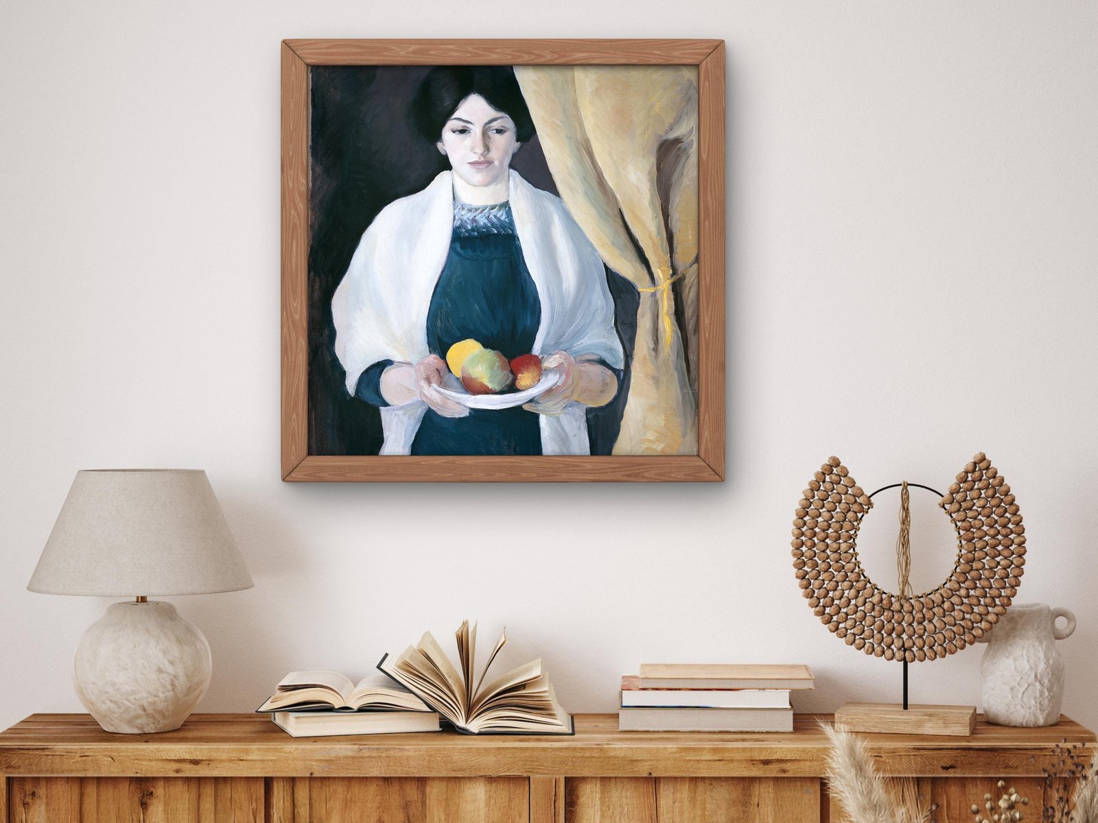 Portrait with Apples by August Macke, 1909, Expressionism and Fauvism, fine art print