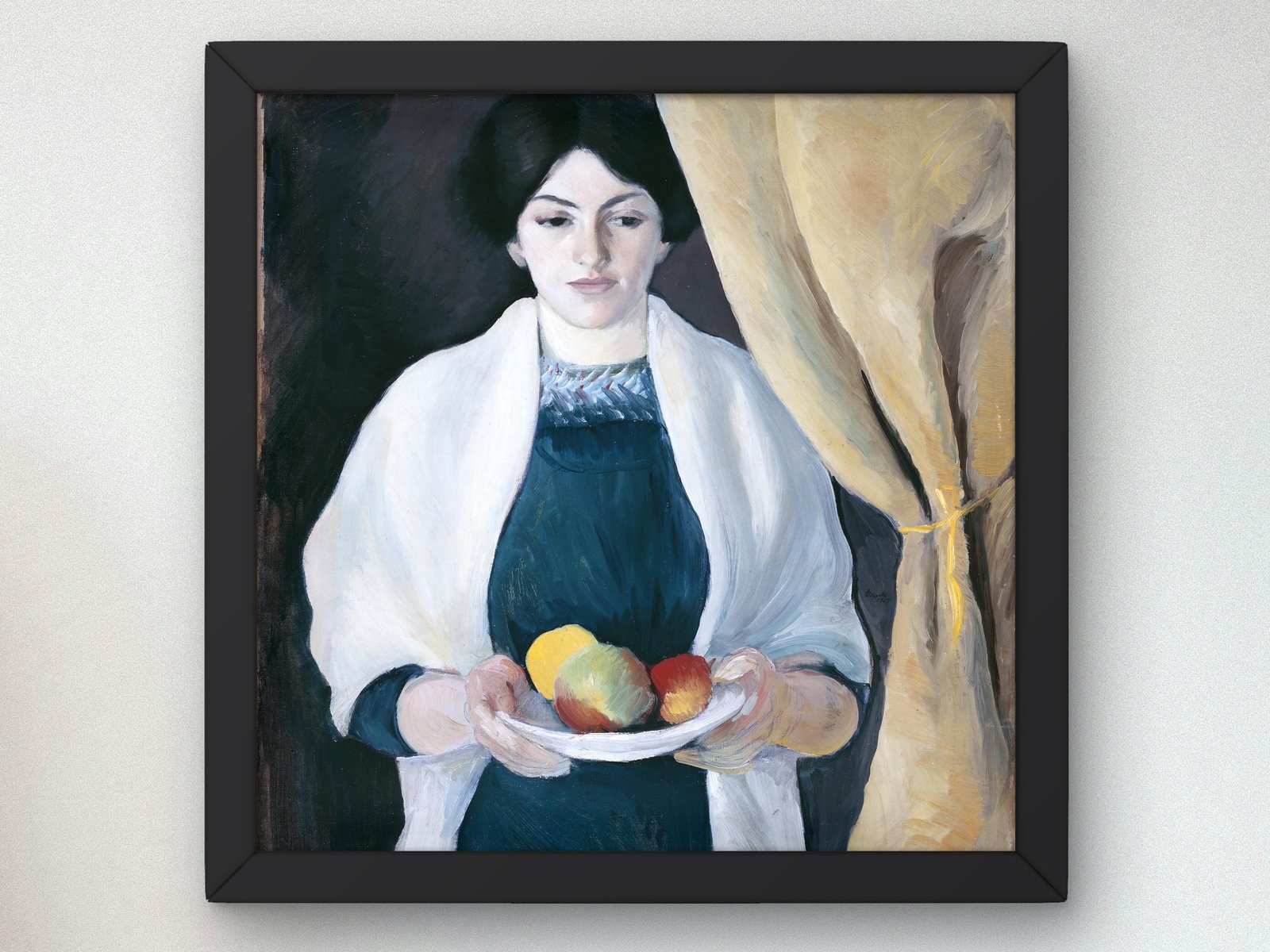 Portrait with Apples by August Macke, 1909, Expressionism and Fauvism, fine art print