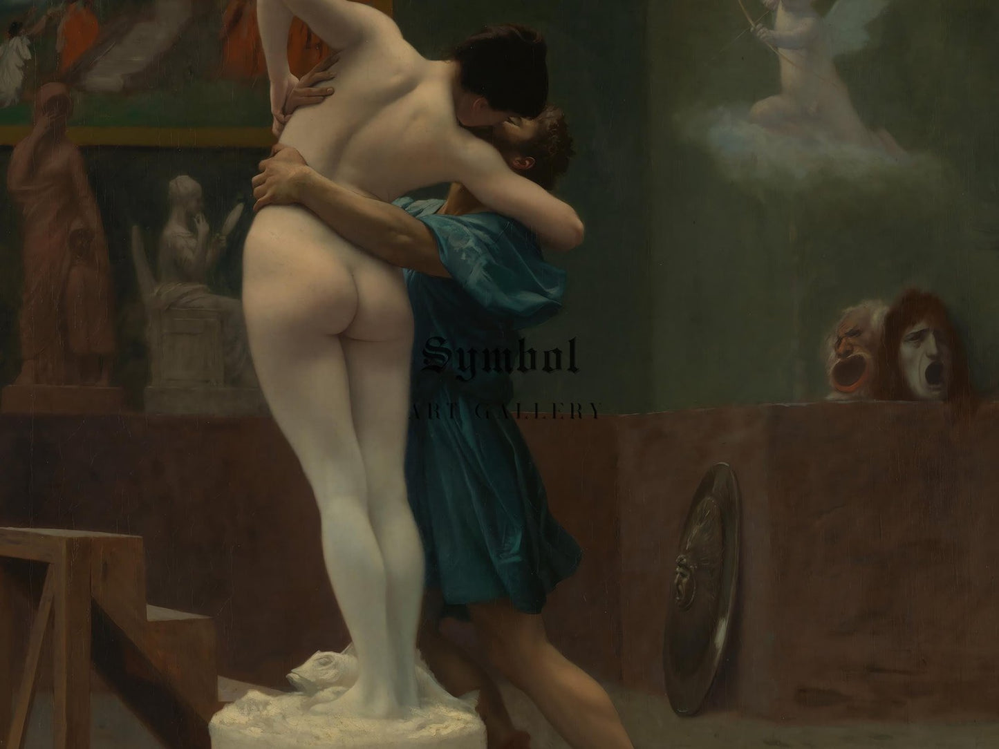 Pygmalion and Galatea by Jean-Léon Gérôme, 1890, Mythology and Allegory, fine art print