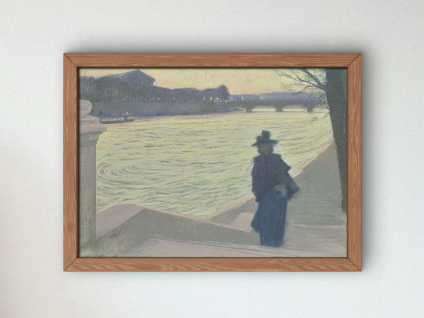 Quais de Seine en nocturne by Armand Point 1890, Wall Art Print, Fine Art Reproduction, Museum Quality Decor, Poster