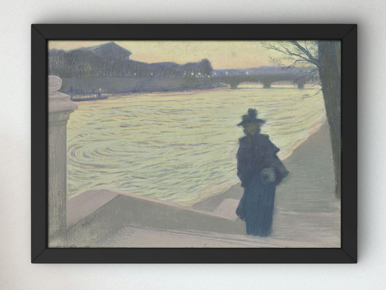 Quais de Seine en nocturne by Armand Point, 1890, Art Nouveau and Belle Époque, fine art print