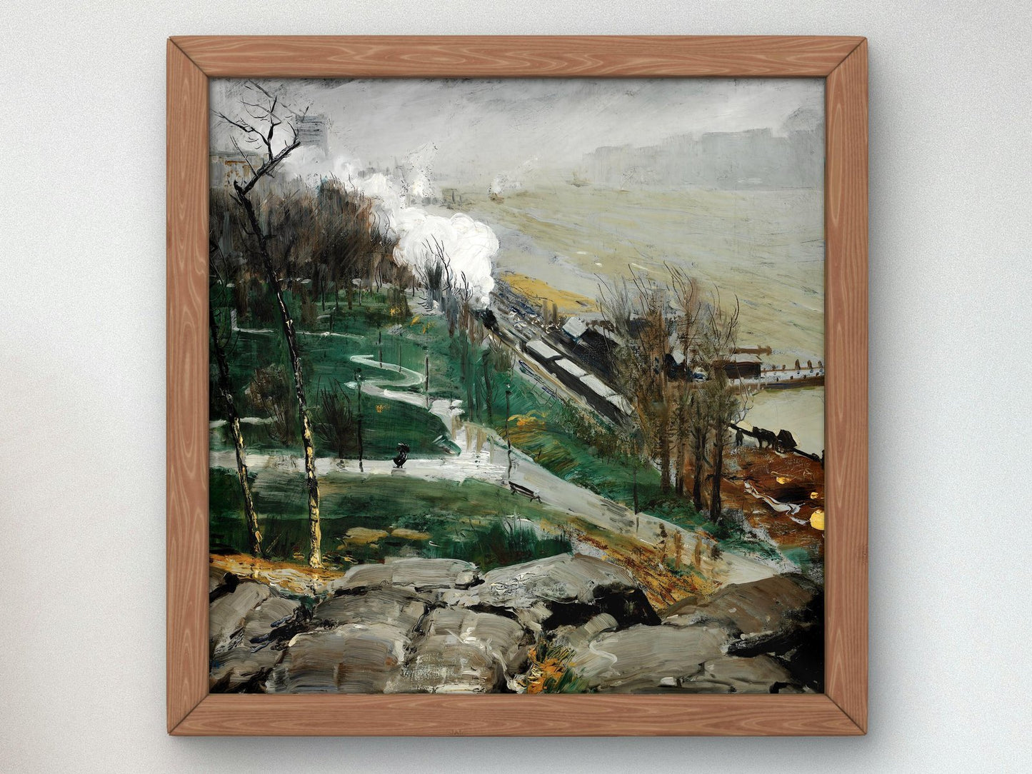 Rain on the River by George Bellows, 1908, Realism and Naturalism, fine art print