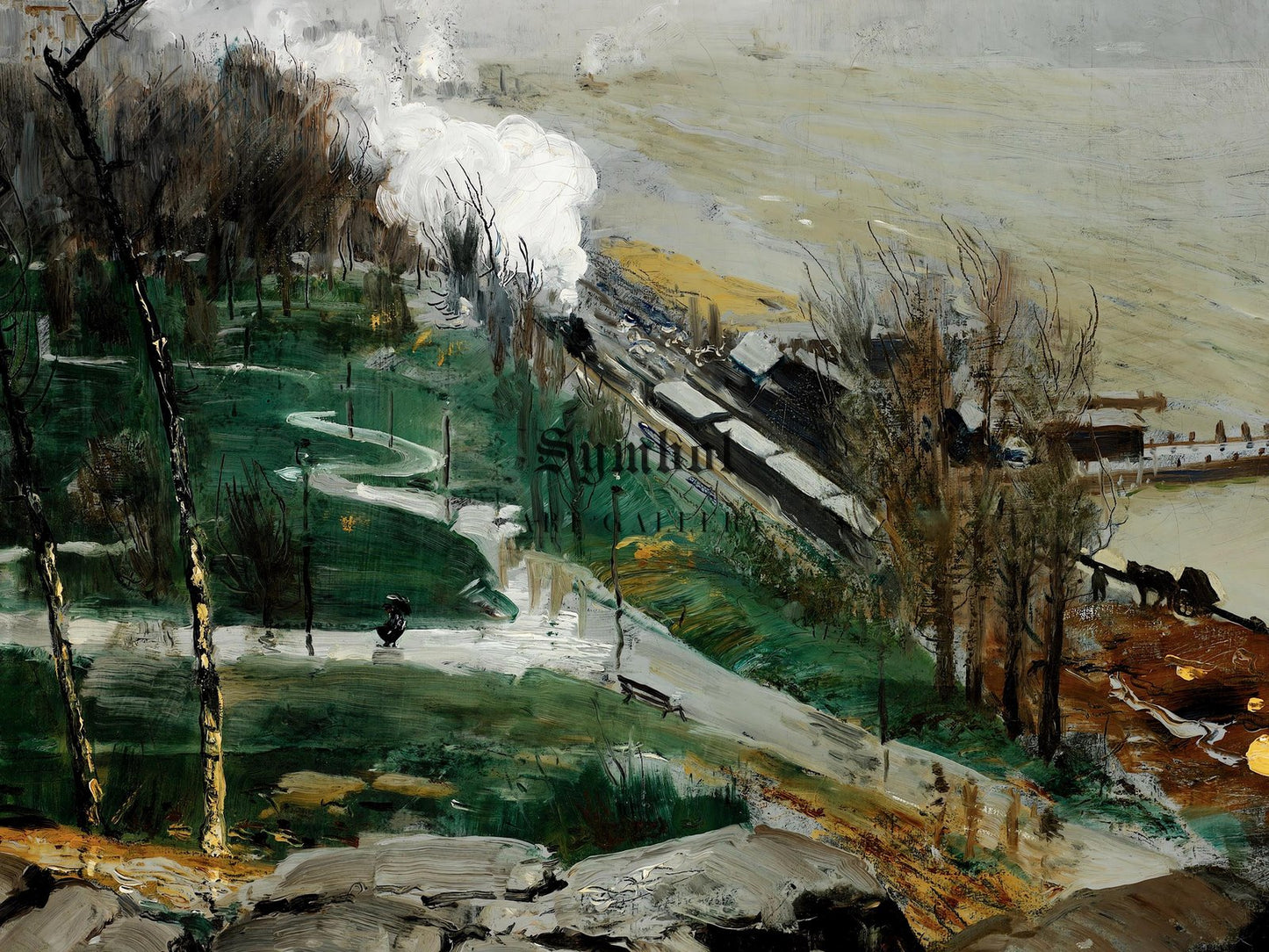Rain on the River by George Bellows, 1908, Realism and Naturalism, fine art print