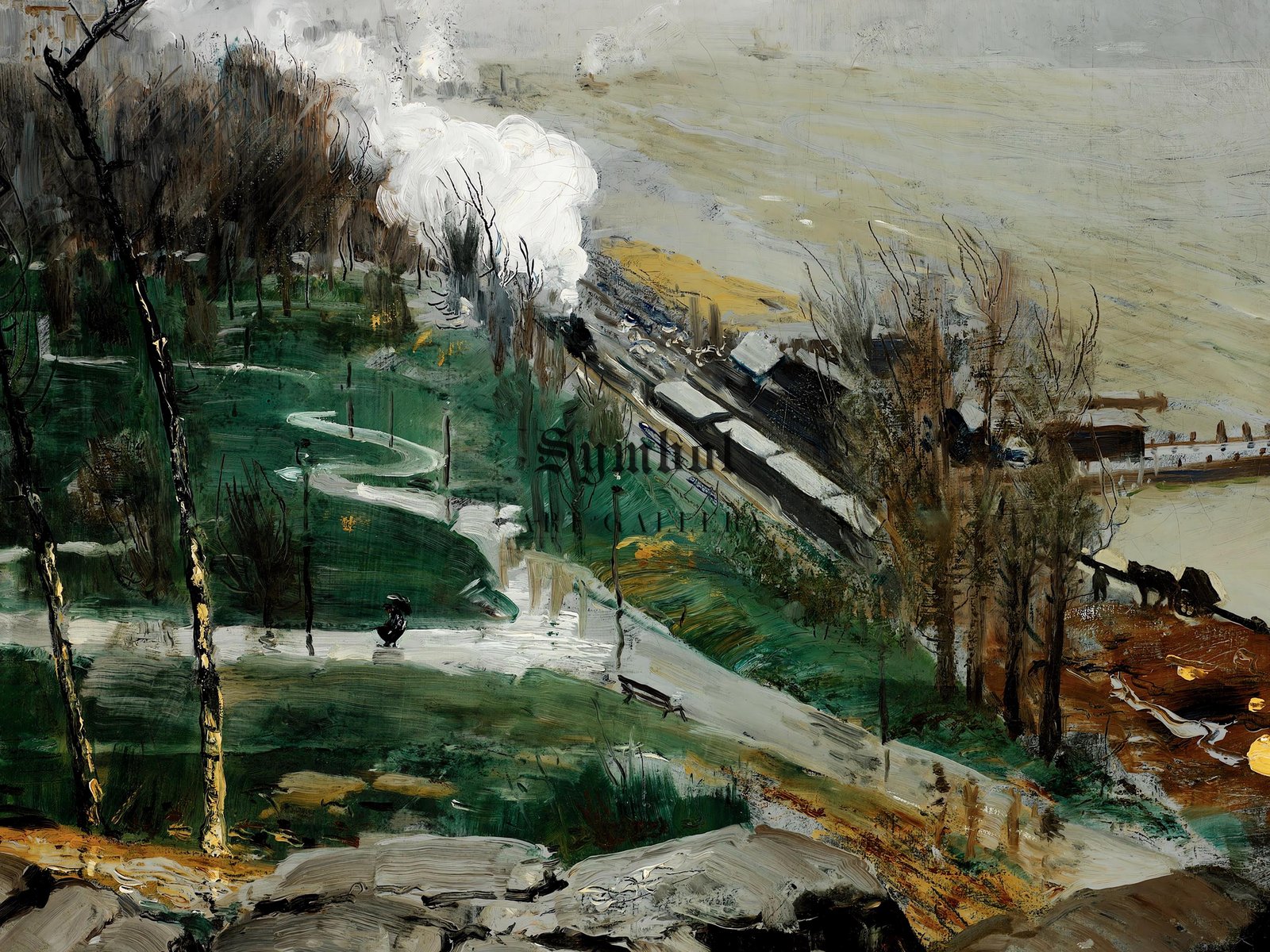 Rain on the River by George Bellows, 1908, Realism and Naturalism, fine art print