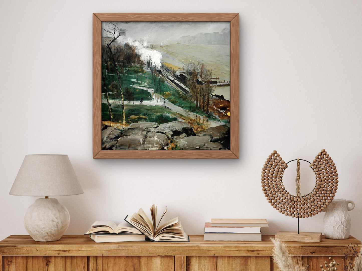 Rain on the River by George Bellows, 1908, Realism and Naturalism, fine art print