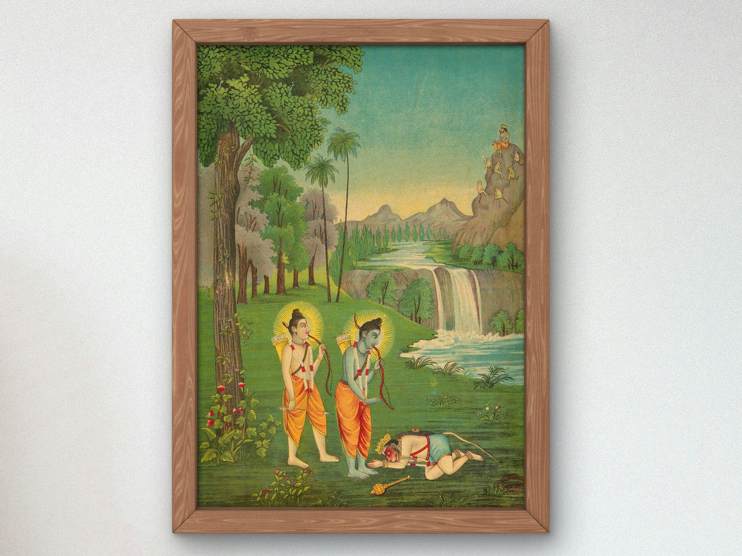 Rama Lakshmana and Hanuman by Unknown Indian Artist, 1913, Mythology and Allegory, fine art print