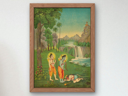 Rama Lakshmana and Hanuman by Unknown Indian Artist, 1913, Mythology and Allegory, fine art print