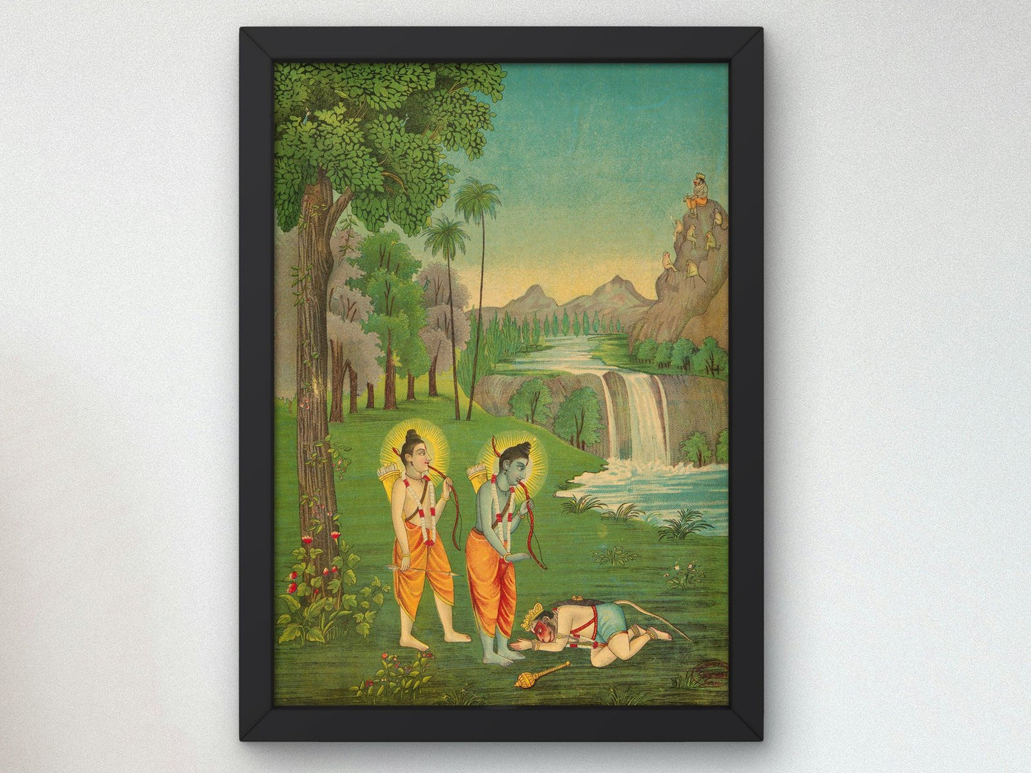 Rama Lakshmana and Hanuman by Unknown Indian Artist, 1913, Mythology and Allegory, fine art print
