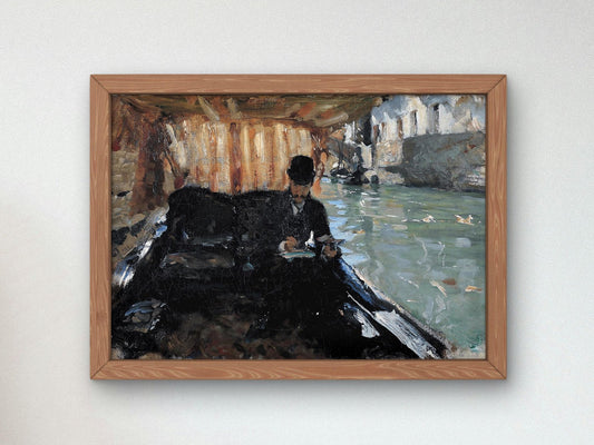 Ramon Subercaseaux in a Gondola by John Singer Sargent, 1880, Realism and Naturalism, fine art print