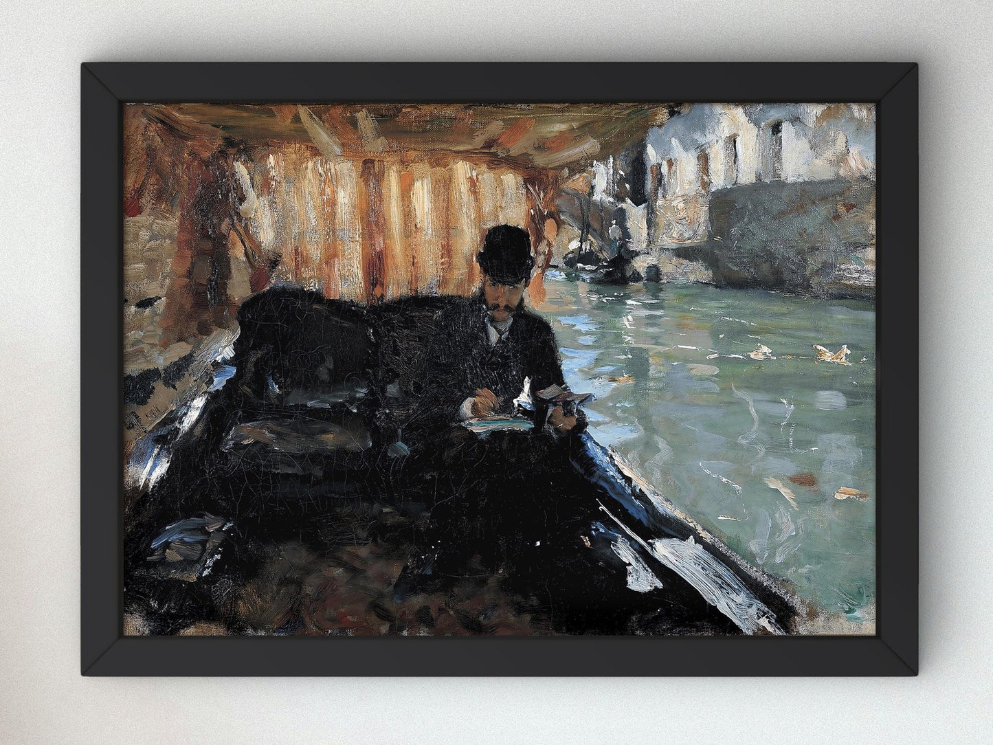 Ramon Subercaseaux in a Gondola by John Singer Sargent, 1880, Realism and Naturalism, fine art print