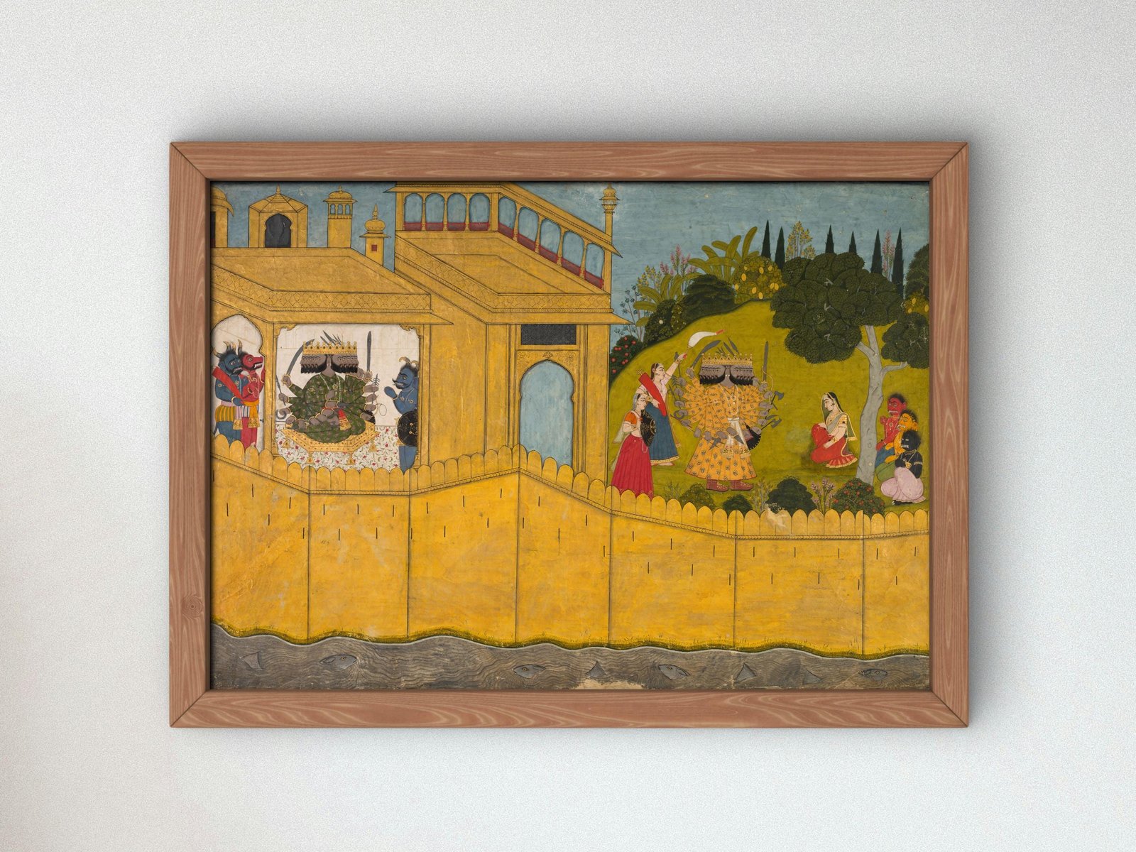 Ravana Addresses Sita in Garden of Lanka by Unknown Indian Artist, 1725, Mythology and Allegory, fine art print