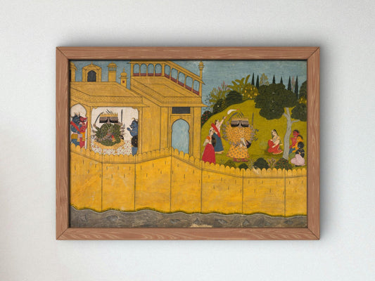Ravana Addresses Sita in Garden of Lanka by Unknown Indian Artist, 1725, Mythology and Allegory, fine art print