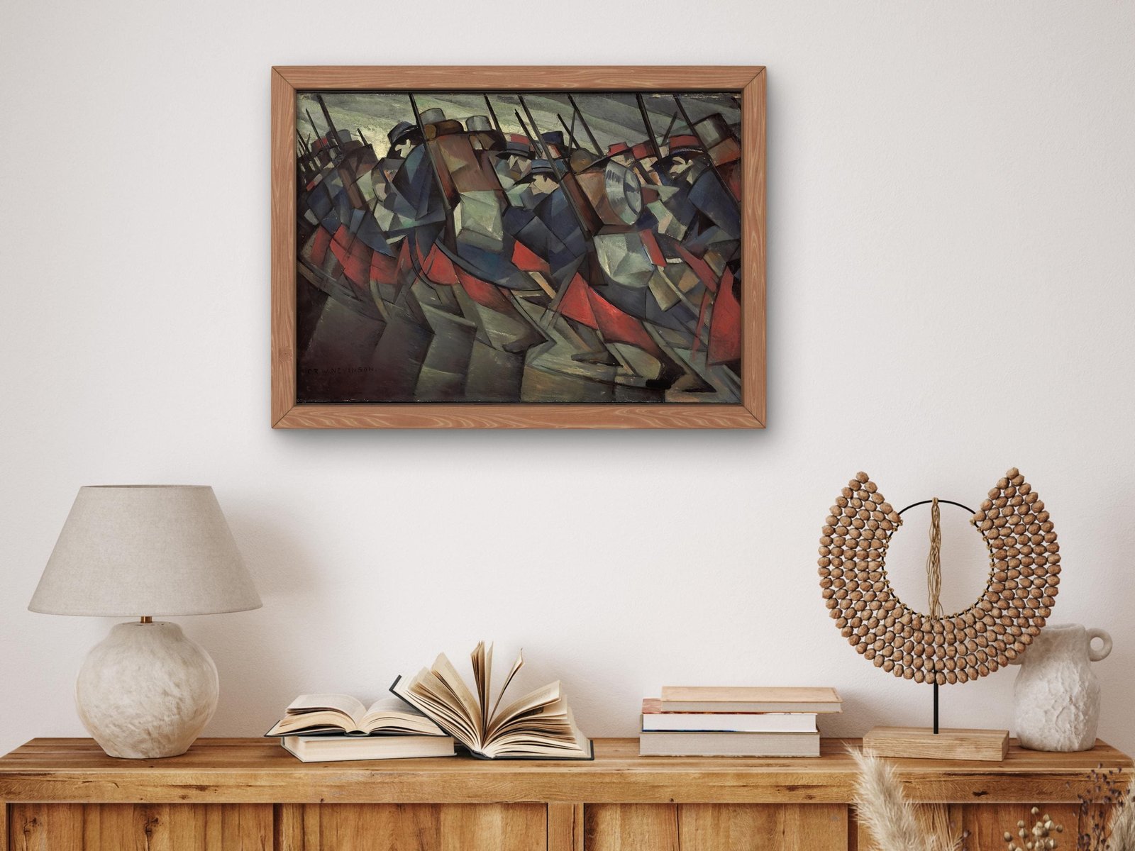 Returning to the Trenches by C.R.W. Nevinson, 1914, Futurism and Constructivism, fine art print