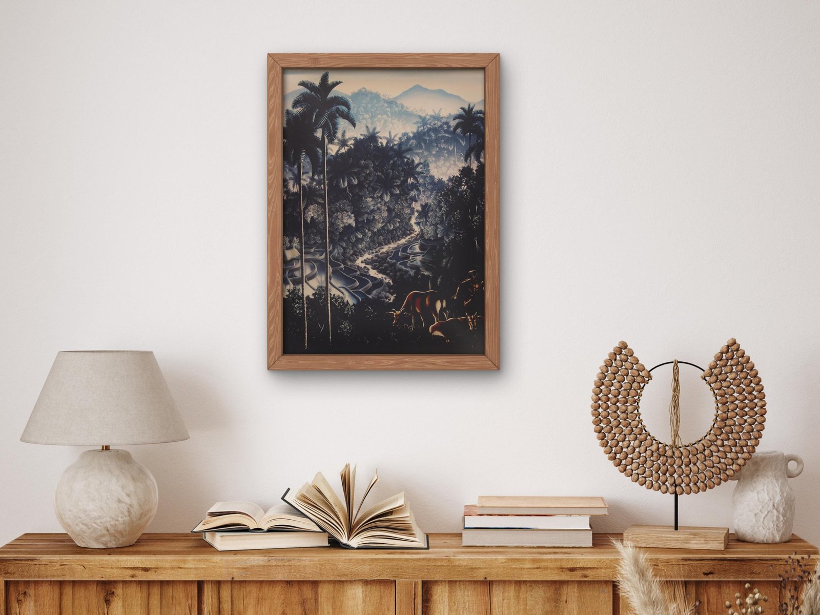 River Landscape with Herdsman and Cows by Walter Spies, 1938, Art Deco and American Modernism, fine art print