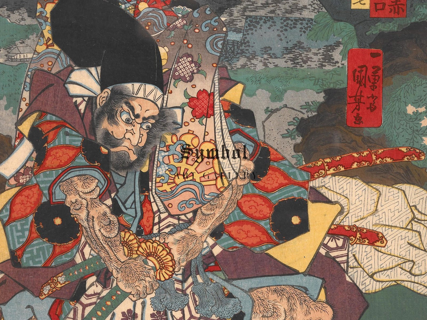 Rokuyosai Kuniyoshi jiman Shakku by Utagawa Kuniyoshi, 1860, Japanese Woodblock Prints, fine art print