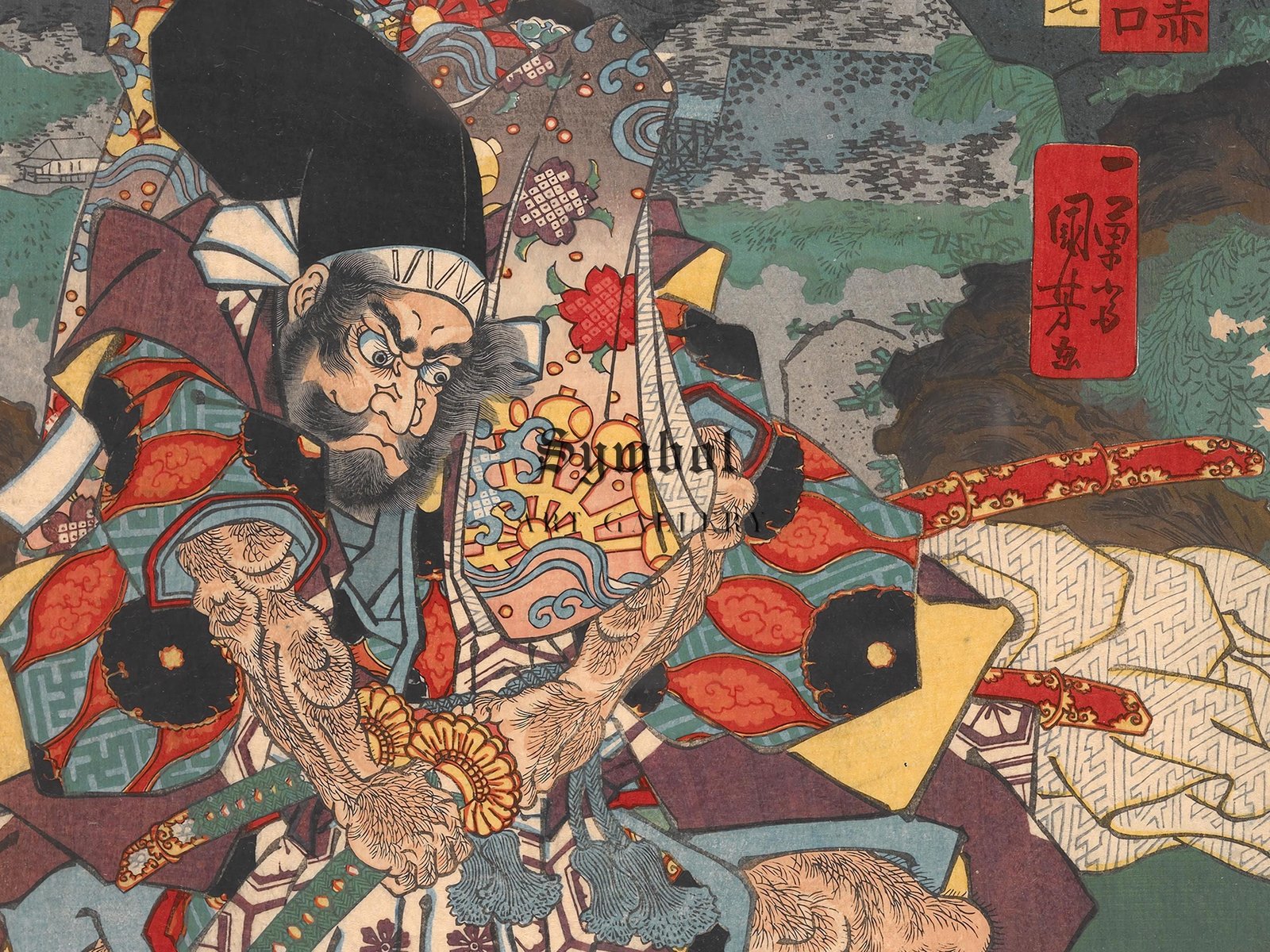Rokuyosai Kuniyoshi jiman Shakku by Utagawa Kuniyoshi, 1860, Japanese Woodblock Prints, fine art print