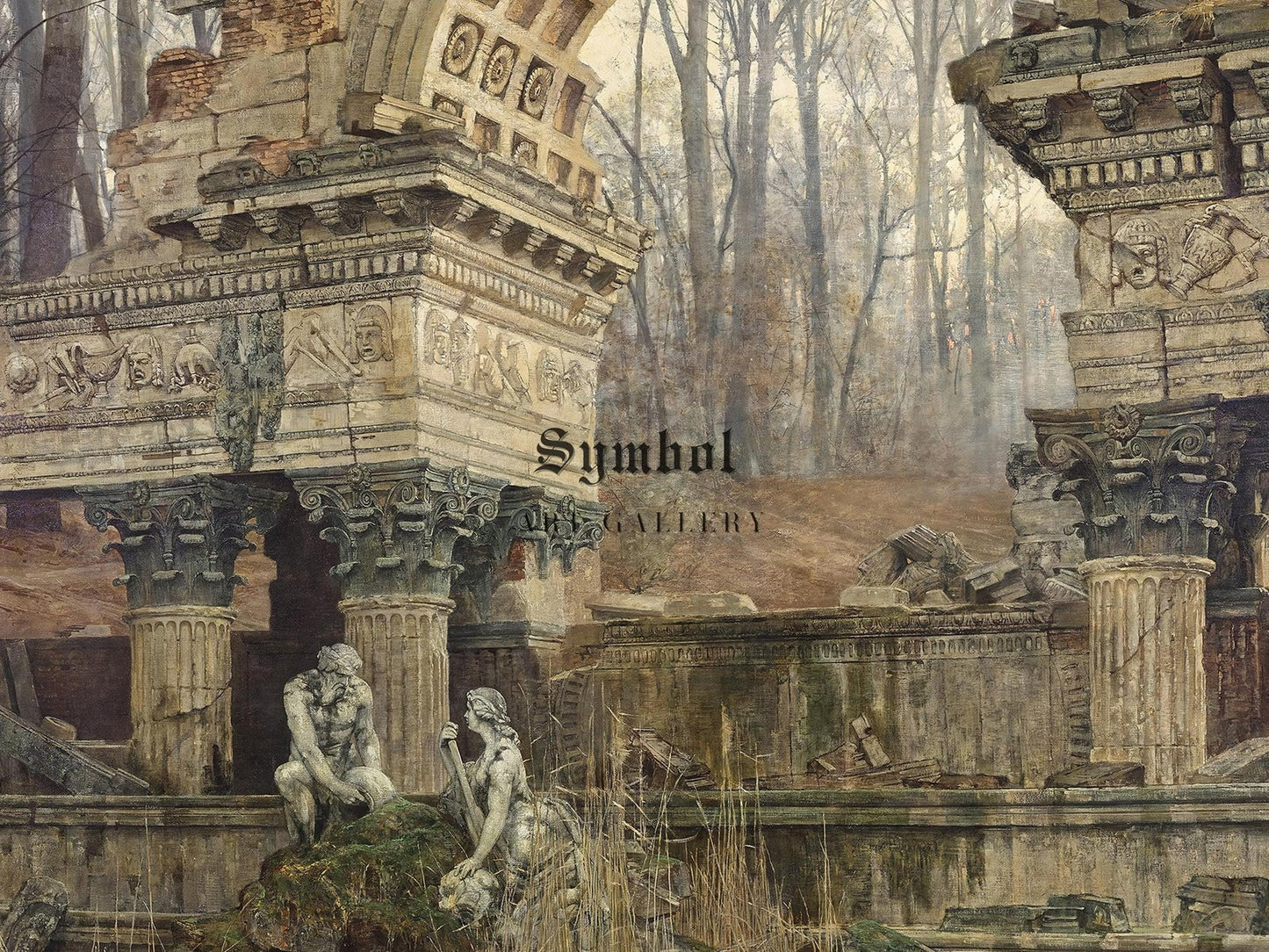 Roman Ruins at Schönbrunn by Carl Moll, 1892, Art Nouveau and Belle Époque, fine art print