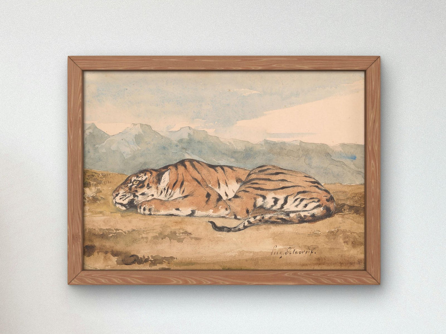 Royal Tiger by Eugène Delacroix, 1829, Romanticism, fine art print