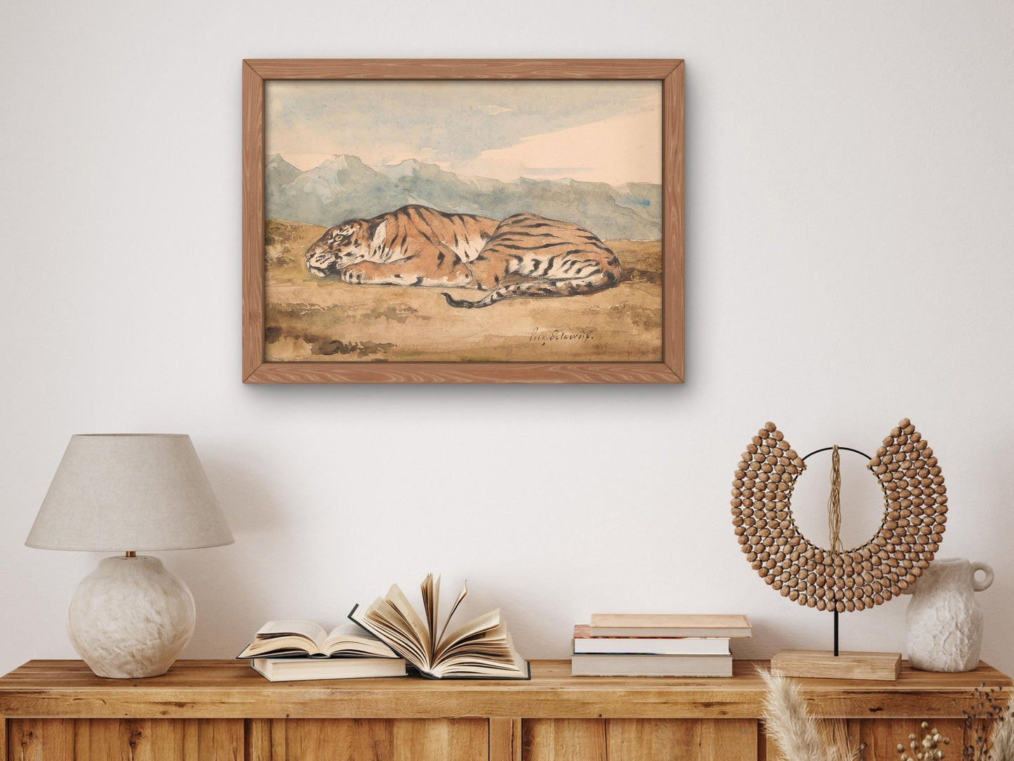 Royal Tiger by Eugène Delacroix, 1829, Romanticism, fine art print
