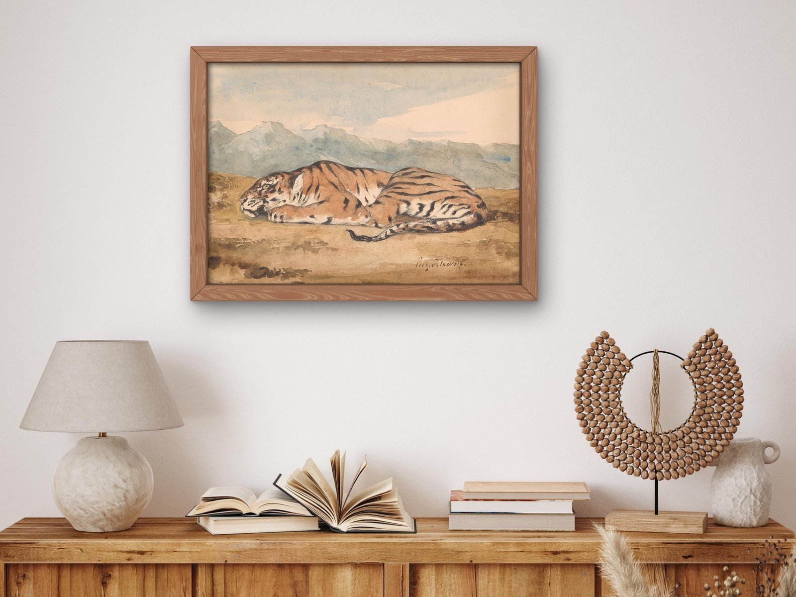 Royal Tiger by Eugène Delacroix, 1829, Romanticism, fine art print