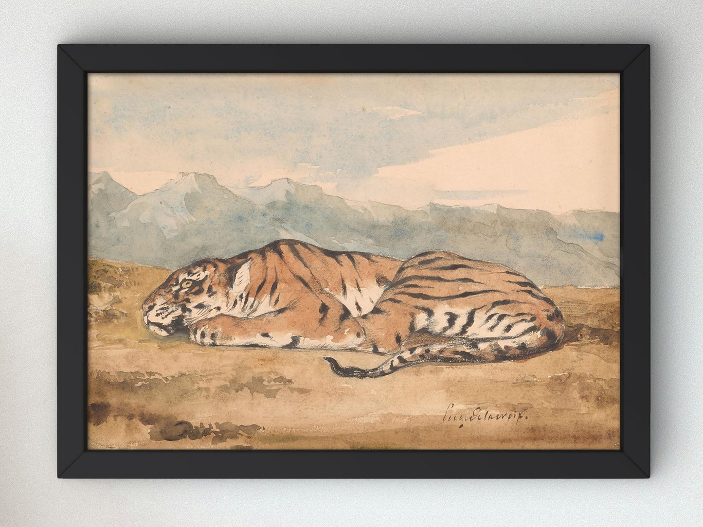 Royal Tiger by Eugène Delacroix, 1829, Romanticism, fine art print